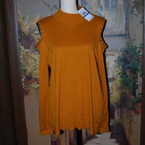NWT Michael Kors Studded Cold Shoulder Sweater - XL